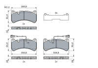 Kit de plaquettes de frein, frein à disque BP2238 Bosch