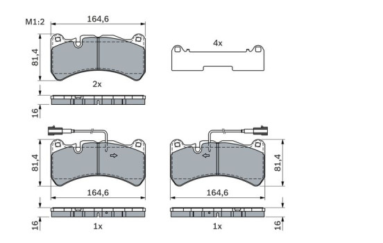 Kit de plaquettes de frein, frein à disque BP2238 Bosch