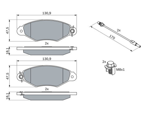 Kit de plaquettes de frein, frein à disque BP224 Bosch, Image 7