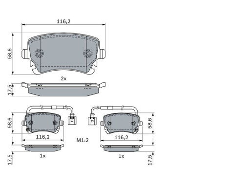 Kit de plaquettes de frein, frein à disque BP2281 Bosch, Image 7