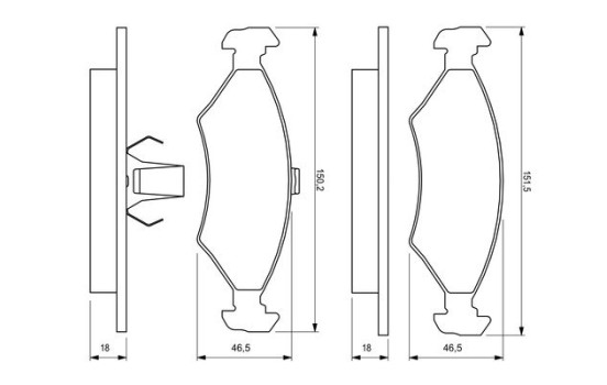 Kit de plaquettes de frein, frein à disque BP231 Bosch, Image 3