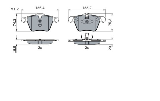 Kit de plaquettes de frein, frein à disque BP2315 Bosch, Image 7