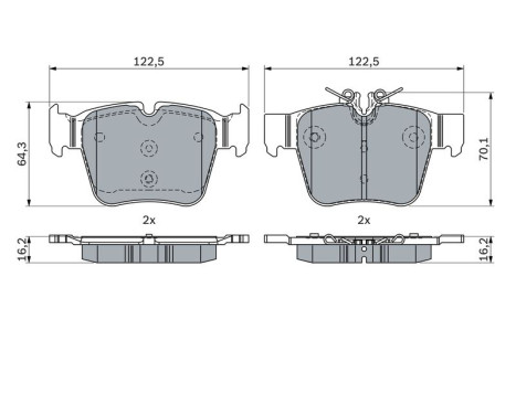 Kit de plaquettes de frein, frein à disque BP2320 Bosch, Image 7