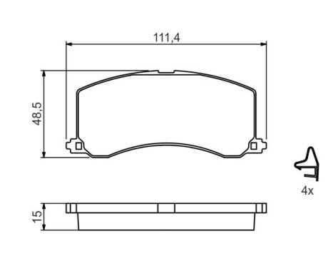 Kit de plaquettes de frein, frein à disque BP234 Bosch, Image 5