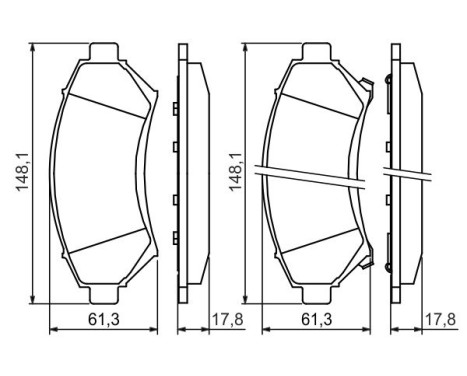 Kit de plaquettes de frein, frein à disque BP235 Bosch, Image 2