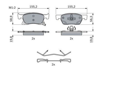 Kit de plaquettes de frein, frein à disque BP2358 Bosch, Image 7