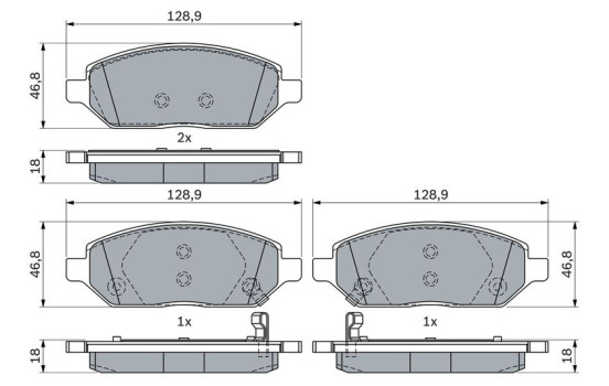 Kit de plaquettes de frein, frein à disque BP2359 Bosch