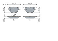 Kit de plaquettes de frein, frein à disque BP2405 Bosch