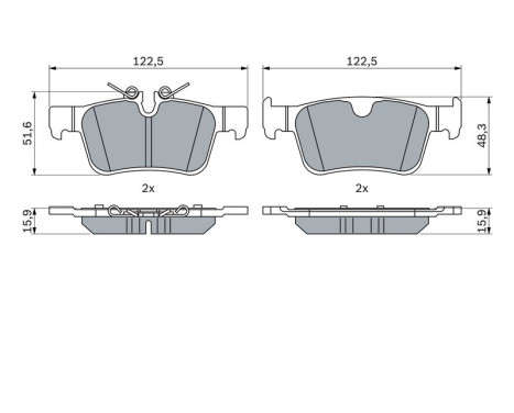 Kit de plaquettes de frein, frein à disque BP2468 Bosch, Image 7