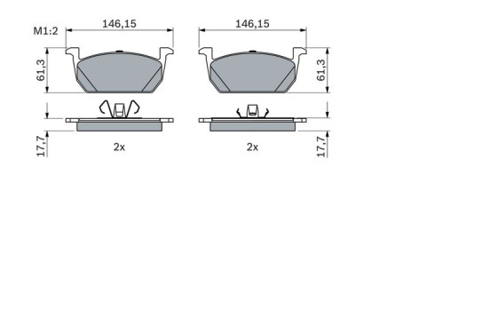 Kit de plaquettes de frein, frein à disque BP2470 Bosch, Image 7