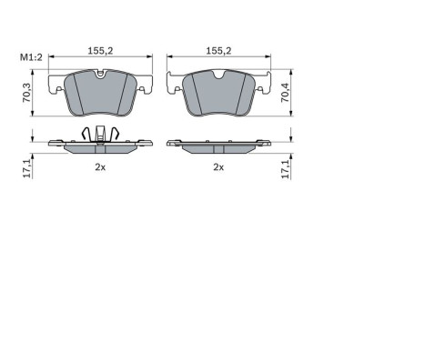 Kit de plaquettes de frein, frein à disque BP2482 Bosch, Image 7