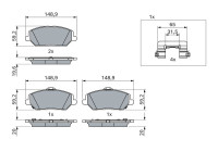 Kit de plaquettes de frein, frein à disque BP2485 Bosch