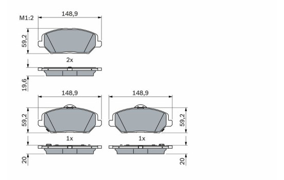 Kit de plaquettes de frein, frein à disque BP2485 Bosch, Image 6
