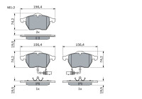 Kit de plaquettes de frein, frein à disque BP250 Bosch
