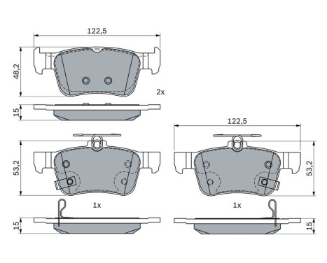 Kit de plaquettes de frein, frein à disque BP2502 Bosch, Image 6