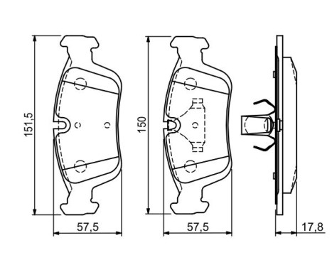 Kit de plaquettes de frein, frein à disque BP251 Bosch, Image 5