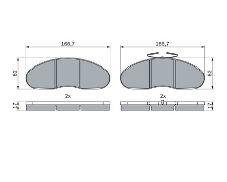 Kit de plaquettes de frein, frein à disque BP2532 Bosch, Image 6