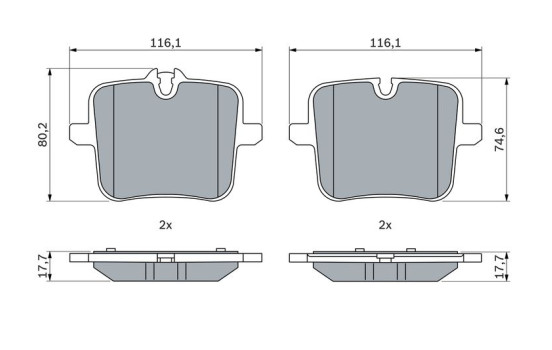 Kit de plaquettes de frein, frein à disque BP2541 Bosch, Image 6