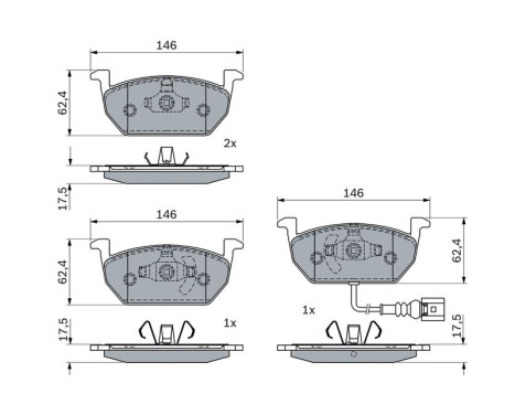 Kit de plaquettes de frein, frein à disque BP2550 Bosch