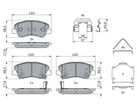 Kit de plaquettes de frein, frein à disque BP2569 Bosch, Image 6