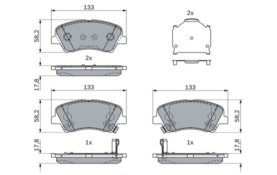 Kit de plaquettes de frein, frein à disque BP2570 Bosch, Image 6