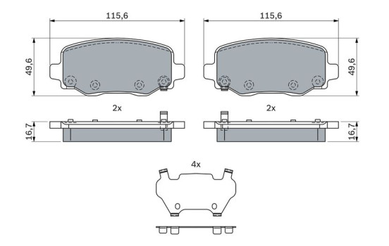 Kit de plaquettes de frein, frein à disque BP2578 Bosch, Image 5