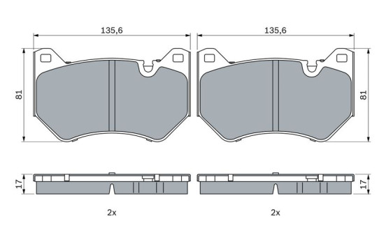 Kit de plaquettes de frein, frein à disque BP2583 Bosch, Image 5