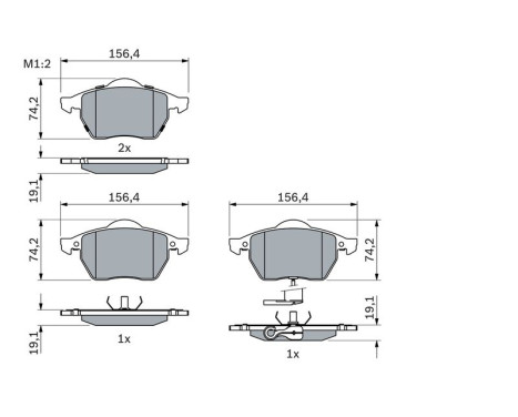 Kit de plaquettes de frein, frein à disque BP262 Bosch, Image 5