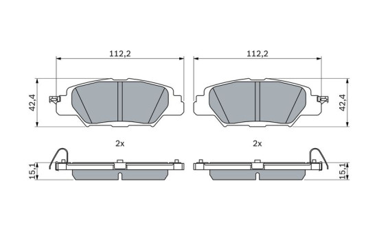 Kit de plaquettes de frein, frein à disque BP2625 Bosch, Image 6