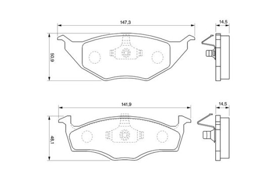 Kit de plaquettes de frein, frein à disque BP263 Bosch, Image 3