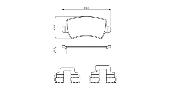 Kit de plaquettes de frein, frein à disque BP2656 Bosch, Image 5