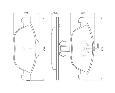 Kit de plaquettes de frein, frein à disque BP266 Bosch, Image 5