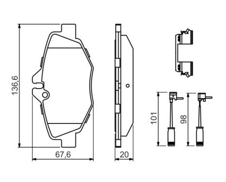 Kit de plaquettes de frein, frein à disque BP2665 Bosch, Image 7