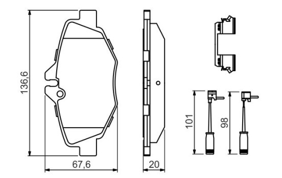 Kit de plaquettes de frein, frein à disque BP2665 Bosch