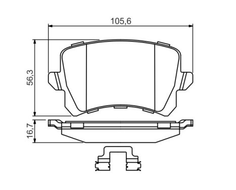 Kit de plaquettes de frein, frein à disque BP2671 Bosch, Image 7
