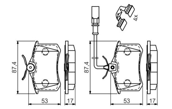 Kit de plaquettes de frein, frein à disque BP2686 Bosch