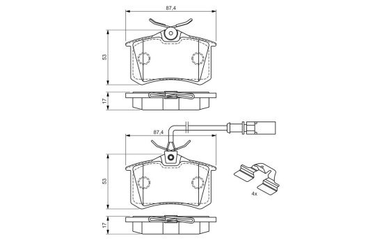 Kit de plaquettes de frein, frein à disque BP2686 Bosch, Image 6