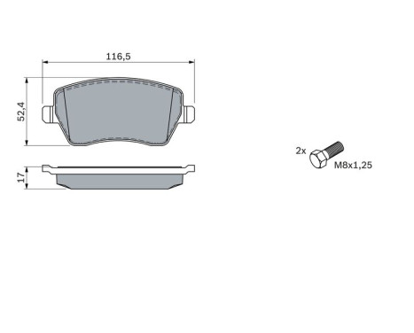 Kit de plaquettes de frein, frein à disque BP2697 Bosch, Image 5