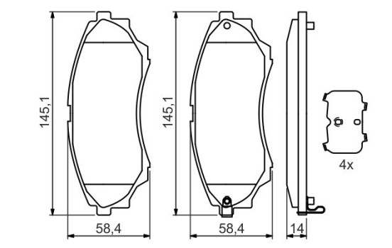 Kit de plaquettes de frein, frein à disque BP2716 Bosch, Image 3