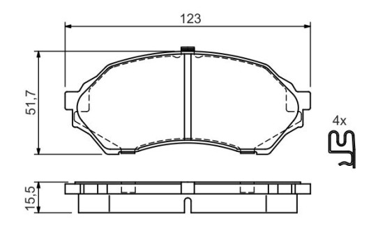 Kit de plaquettes de frein, frein à disque BP2723 Bosch, Image 3