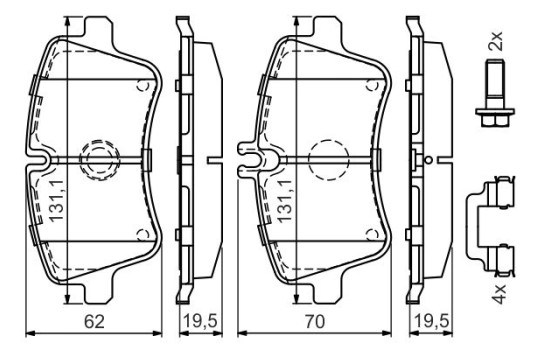 Kit de plaquettes de frein, frein à disque BP274 Bosch, Image 5