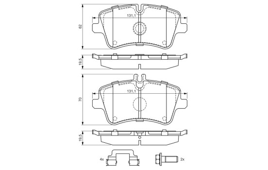 Kit de plaquettes de frein, frein à disque BP274 Bosch, Image 6