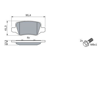 Kit de plaquettes de frein, frein à disque BP278 Bosch, Image 5
