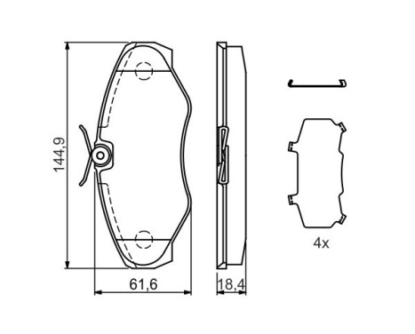 Kit de plaquettes de frein, frein à disque BP284 Bosch, Image 5