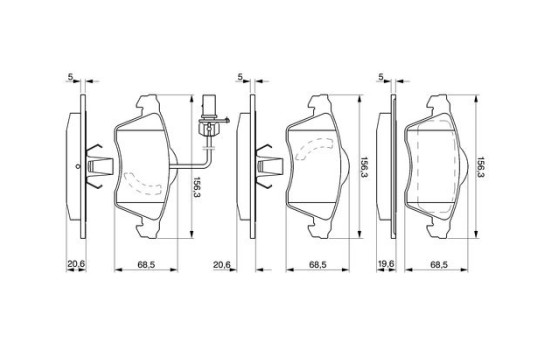 Kit de plaquettes de frein, frein à disque BP289 Bosch, Image 3