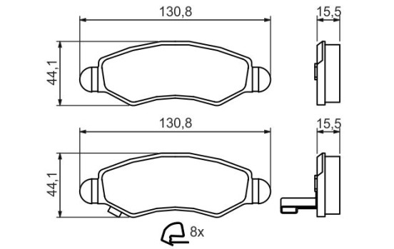 Kit de plaquettes de frein, frein à disque BP299 Bosch, Image 5