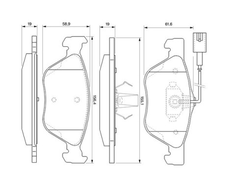 Kit de plaquettes de frein, frein à disque BP322 Bosch, Image 7