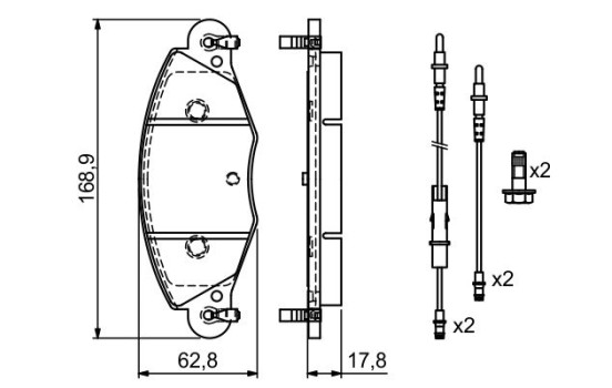 Kit de plaquettes de frein, frein à disque BP327 Bosch, Image 3