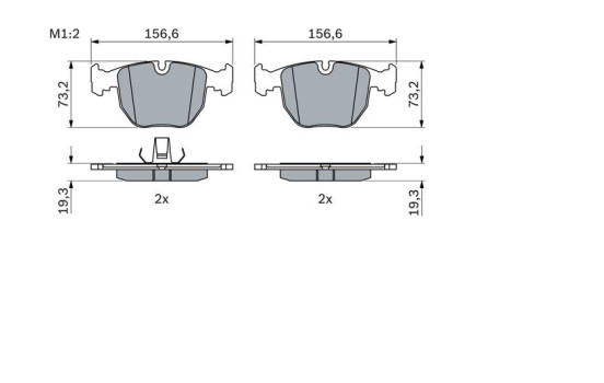 Kit de plaquettes de frein, frein à disque BP330 Bosch, Image 5