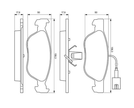 Kit de plaquettes de frein, frein à disque BP335 Bosch, Image 7